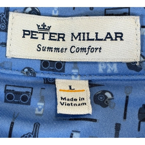 Peter Millar Summer Comfort Polo Mens Large Grilling Guitar AOP All Over Print - Picture 3 of 8